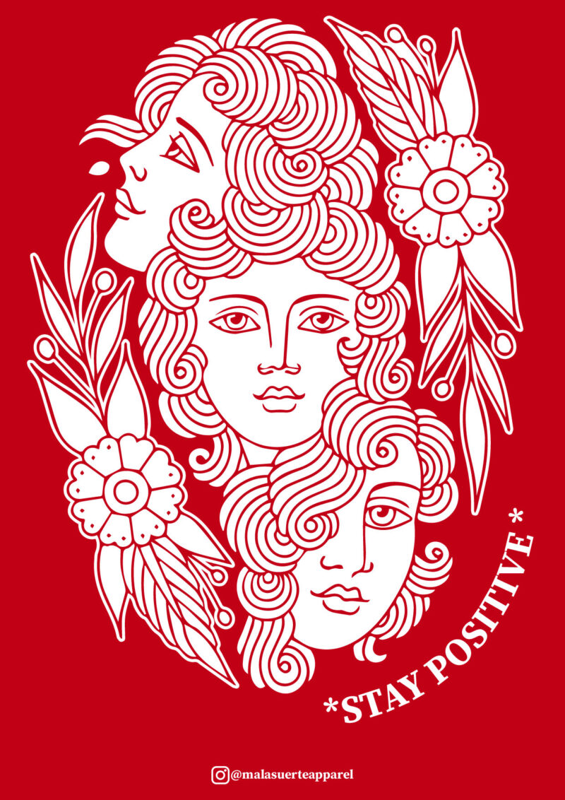 Crop Top Rojo Stay Positive - Imagen 2