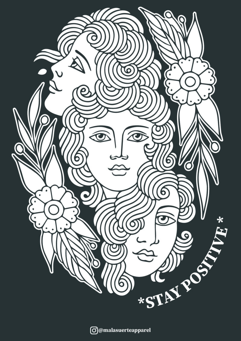 Crop Top Negro  Stay Positive - Imagen 2